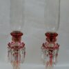 1950/70 Pair of Opalescent Crystal Candlesticks And Red Baccarat Candle Holders Signed - Image 12