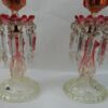 1950/70 Pair of Opalescent Crystal Candlesticks And Red Baccarat Candle Holders Signed - Image 11