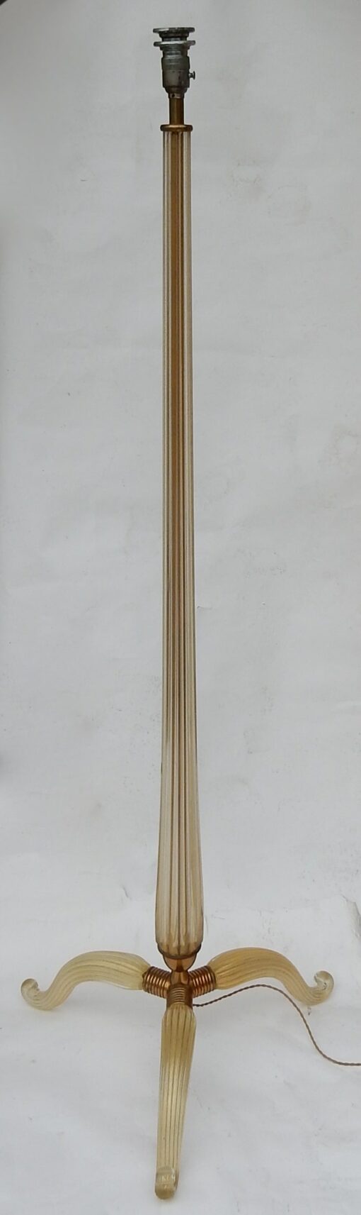 1950/70 Barovier & Toso Tripod Floor Lamp With Gold Paillons