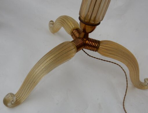 1950/70 Barovier & Toso Tripod Floor Lamp With Gold Paillons - Image 7