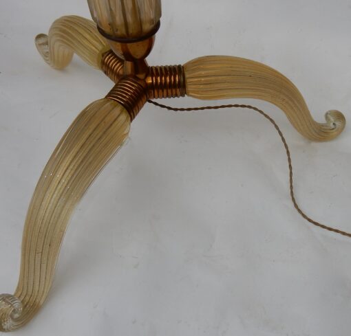 1950/70 Barovier & Toso Tripod Floor Lamp With Gold Paillons - Image 5