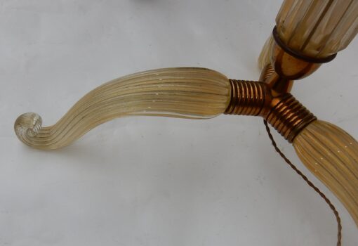 1950/70 Barovier & Toso Tripod Floor Lamp With Gold Paillons - Image 4