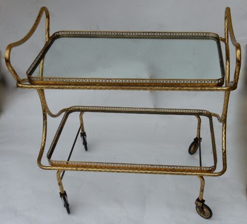 1970 'Rolling Bar in Bronze and Gilt Brass Maison Bagués Decor Art Nouveau - Image 11
