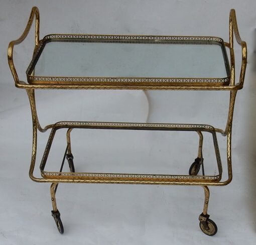 1970 'Rolling Bar in Bronze and Gilt Brass Maison Bagués Decor Art Nouveau - Image 10