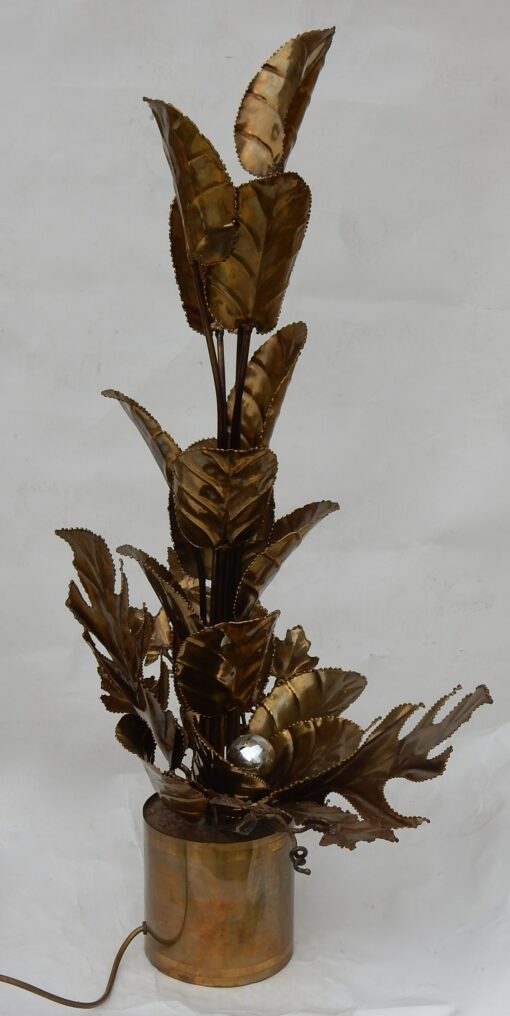 1970 'Lighting Plant in Brass Maison Jansen 2 Bulbs H 87 cm - Image 13