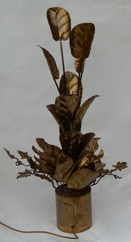 1970 'Lighting Plant in Brass Maison Jansen 2 Bulbs H 87 cm - Image 3