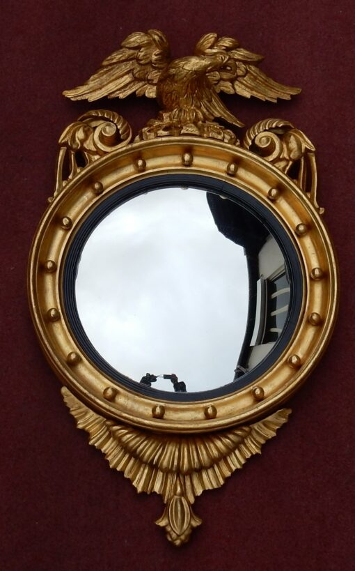 1880/1900' Convex Mirror With Eagle Wood Gilt H 103 cm - Image 12
