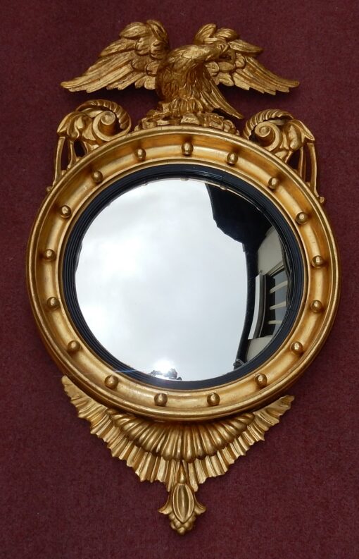 1880/1900' Convex Mirror With Eagle Wood Gilt H 103 cm - Image 11