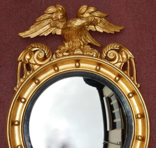1880/1900' Convex Mirror With Eagle Wood Gilt H 103 cm - Image 9