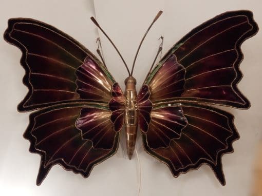 1970 ′ Sconce or Ceiling Light Butterfly In The Style Of  Duval Brasseur or Isabelle Faure For Honoré de Paris, Wingspan 146 cm