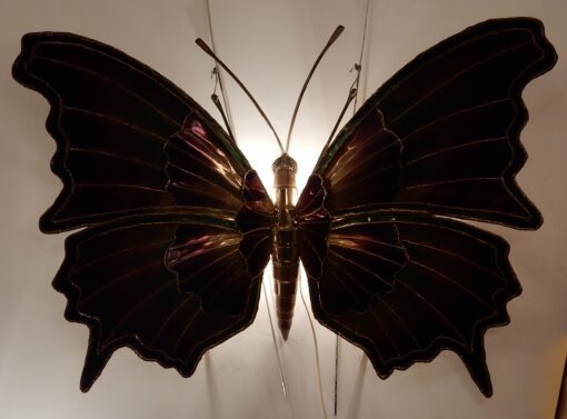 1970 ′ Sconce or Ceiling Light Butterfly In The Style Of  Duval Brasseur or Isabelle Faure For Honoré de Paris, Wingspan 146 cm - Image 11
