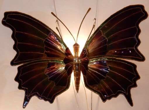 1970 ′ Sconce or Ceiling Light Butterfly In The Style Of  Duval Brasseur or Isabelle Faure For Honoré de Paris, Wingspan 146 cm - Image 10