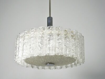 1970 'Chandelier Doria Murano Venini 27 Tubes 6 Bulbs