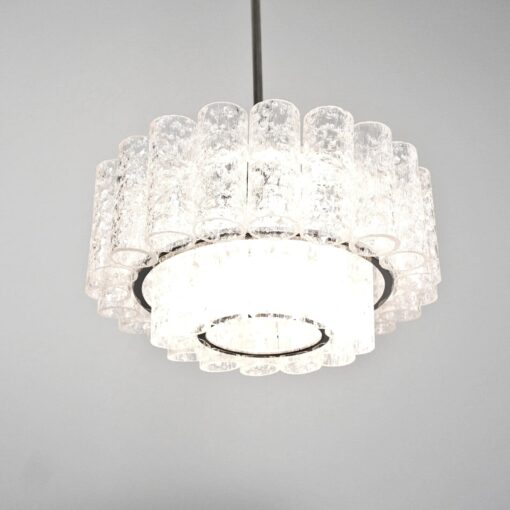 1970 'Venini Doria Chandelier With 2 Levels And Glass Elements