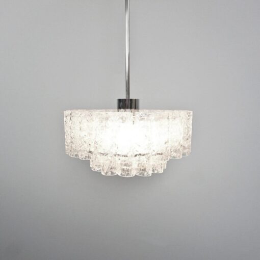 1970 'Venini Doria Chandelier With 2 Levels And Glass Elements - Image 8