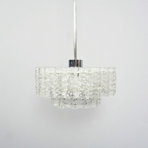 1970 'Venini Doria Chandelier With 2 Levels And Glass Elements - Image 4