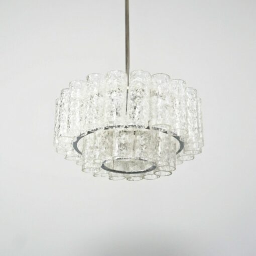 1970 'Venini Doria Chandelier With 2 Levels And Glass Elements - Image 3