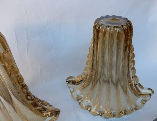 1970 ‘Pair of Vases Murano Crystal Smoked and Gold Signed Toso H 33 cm - Image 2