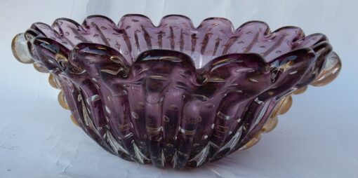 1970 ‘Cup Murano Crystal Purple and Gold Signed Toso H 14 cm