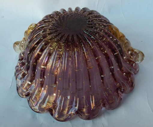 1970 ‘Cup Murano Crystal Purple and Gold Signed Toso H 14 cm - Image 3