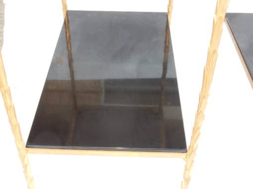 1970' Paire de Bouts de Canapés en Bronze Doré Montants Décor Palmier Maison Charles 60 X 35 cm – Image 4