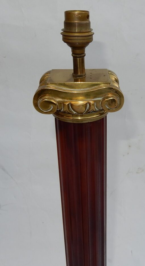 1950/70 Pair Of Maison Jansen Lamps, Brass and Bakelite, Amber Color - Image 8