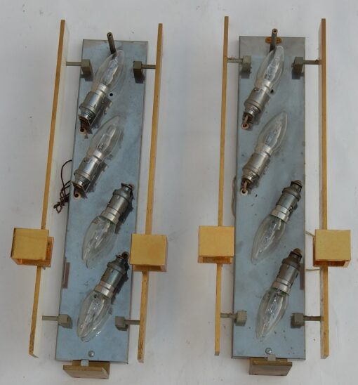 1963 'Series Of  4 of Dallux Sconces Attributed to Serge Mouille Brass And Glass St Gobain - Image 7