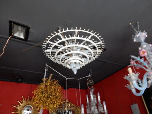 1960/70 'Pair of Venini Murano Doria Chandeliers Diameter 74 cm 6 Levels 194 Crystals - Image 15