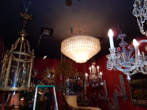 1960/70 'Pair of Venini Murano Doria Chandeliers Diameter 74 cm 6 Levels 194 Crystals - Image 10