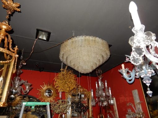 1960/70 'Pair of Venini Murano Doria Chandeliers Diameter 74 cm 6 Levels 194 Crystals - Image 9