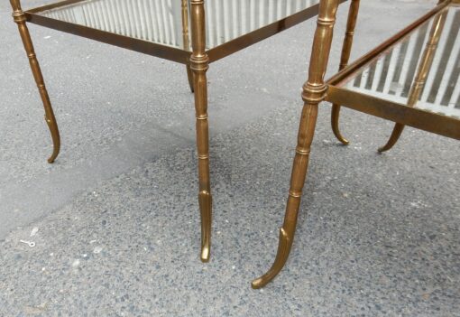 1950/70 'Pair of Bronze End Of Sofa , Bamboo Decor, In The Style Of Maison Baguès 38 X 38 cm - Image 5