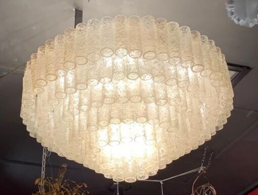 1960/70 'Pair of Venini Murano Doria Chandeliers Diameter 74 cm 6 Levels 194 Crystals - Image 8