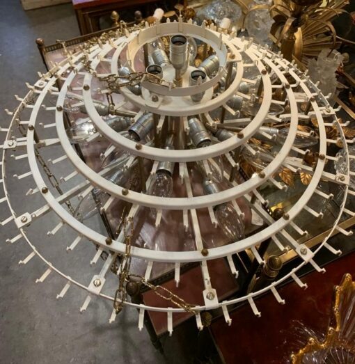 1960/70 'Pair of Venini Murano Doria Chandeliers Diameter 74 cm 6 Levels 194 Crystals - Image 5