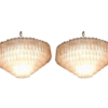 1960/70' Paire de Lustres Venini Murano Doria Diamètre 74 cm 6 Niveaux 194 Cristaux