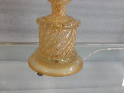 1950/70 Pair of Barovier y Toso Lamps With Gold Paillons - Image 5