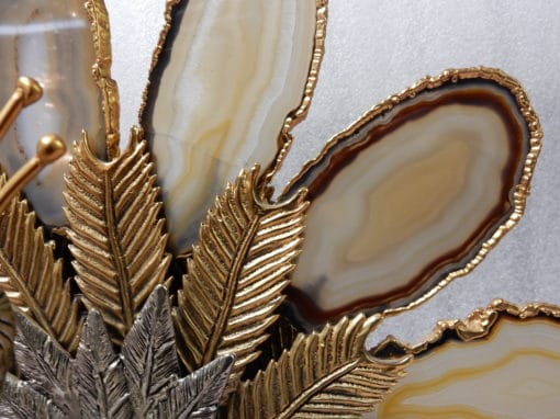 1970 'Peacock In Gilt Bronze Making The Wheel Adorned With 9 Agates DLG Duval Brasseur Or Isabelle Faure - Image 9