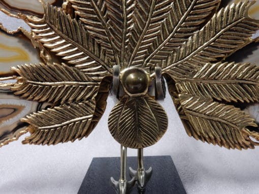 1970 'Peacock In Gilt Bronze Making The Wheel Adorned With 9 Agates DLG Duval Brasseur Or Isabelle Faure - Image 6