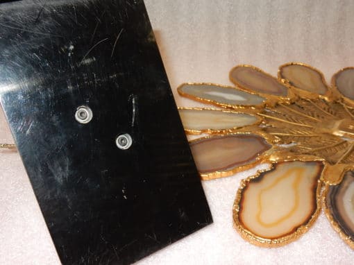 1970 'Peacock In Gilt Bronze Making The Wheel Adorned With 9 Agates DLG Duval Brasseur Or Isabelle Faure - Image 3