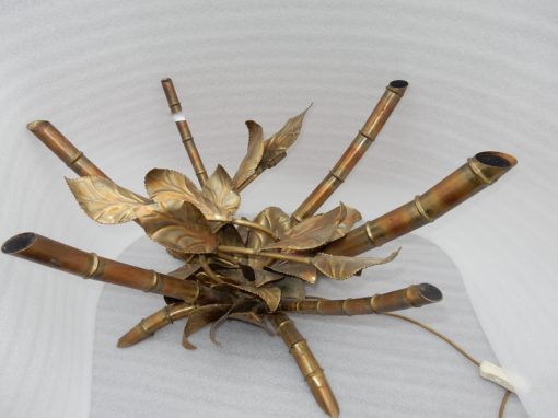 1970 'Illuminating Coffee Table Decor Bamboo in Taste of Techoueyres, Duval Brasseur Or Isabelle Faure