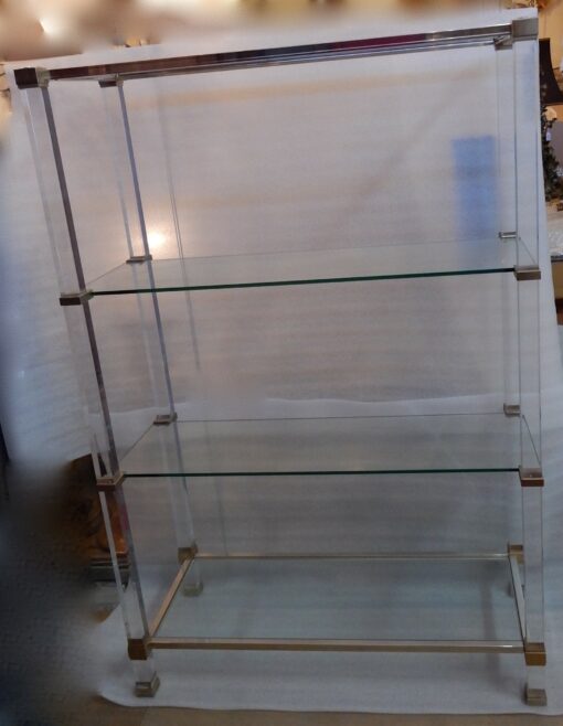 1970' Bookcase Pierre Vandel Altuglass And Gilted Aluminium - Image 9