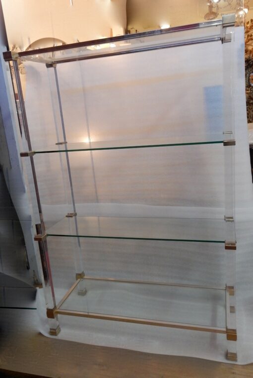1970' Bookcase Pierre Vandel Altuglass And Gilted Aluminium - Image 8