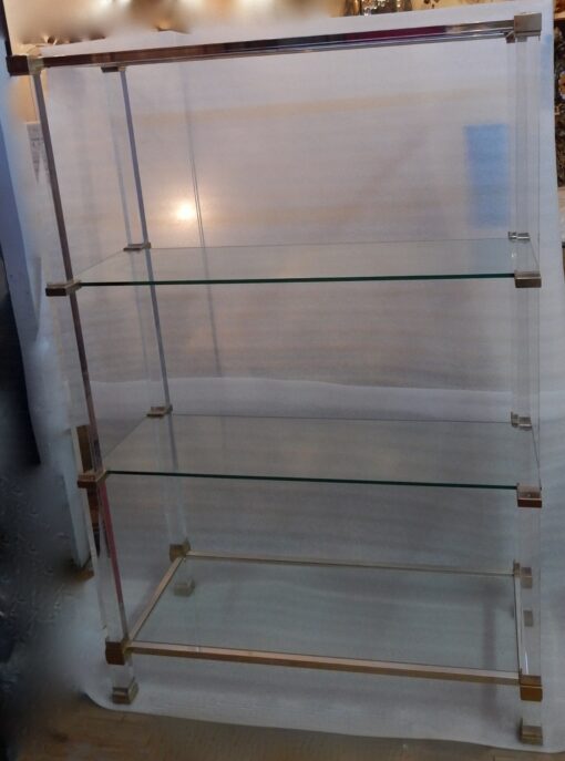 1970' Bookcase Pierre Vandel Altuglass And Gilted Aluminium - Image 7