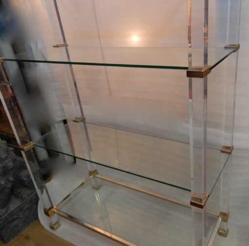 1970' Bookcase Pierre Vandel Altuglass And Gilted Aluminium - Image 6