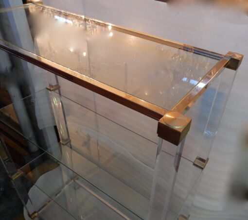 1970' Bookcase Pierre Vandel Altuglass And Gilted Aluminium - Image 5