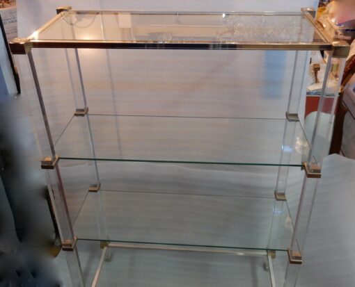 1970' Bookcase Pierre Vandel Altuglass And Gilted Aluminium - Image 4