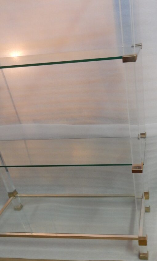 1970' Bookcase Pierre Vandel Altuglass And Gilted Aluminium - Image 2