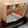 1940/50 'Art Deco Chest of Drawers Mirror 3 Drawers 6 Glass Handles - Image 9
