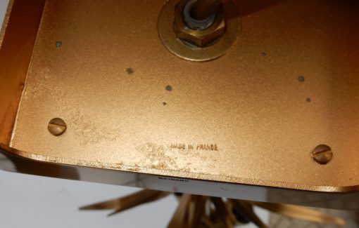 1950/70 Pair of Reed Lamps in Brass and Gilt Bronze Signed Charles - Image 4