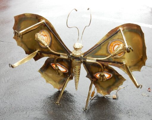 1970 'Coffee Table Butterfly Illuminating DLG  Duval Brasseur or Isabelle Faure For Honoré de Paris 125 X 80 - Image 6