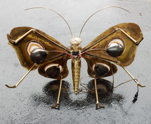 1970 'Coffee Table Butterfly Illuminating DLG  Duval Brasseur or Isabelle Faure For Honoré de Paris 139 X 80 - Image 11